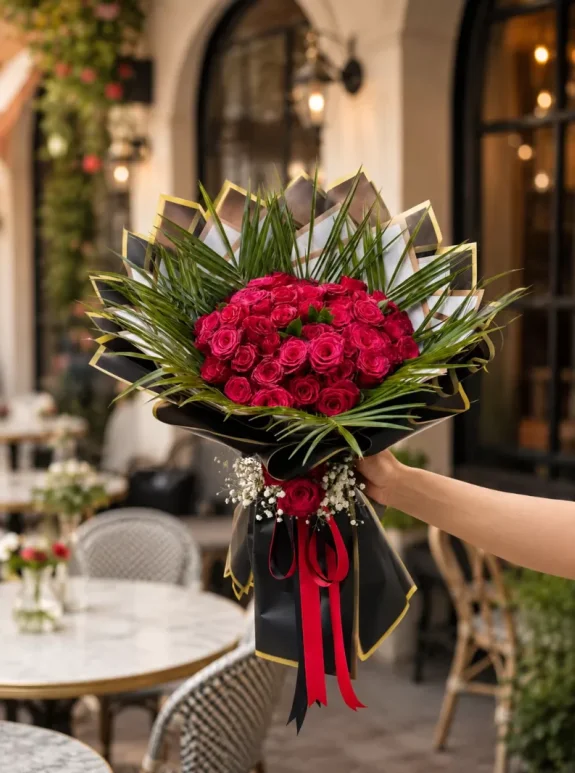 51 Li Vip Kırmızı Gül Buketi 